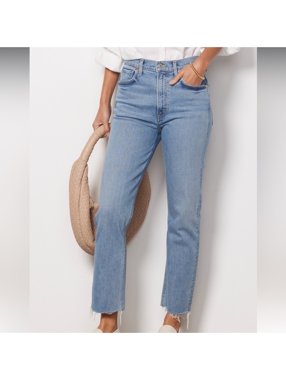 Citizens of Humanity Daphne Crop Ankle Fray Jeans Women’s Size 24